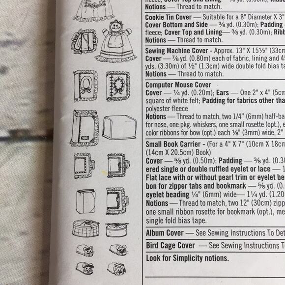 Vintage Simplicity Crafts 1995 Sewing Pattern Covers Multiple Home Items - Picture 9 of 13